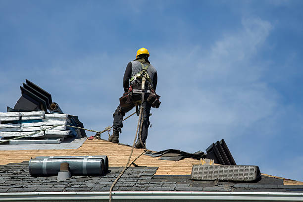 Professional Gutter Installation technician working in Naples, ME